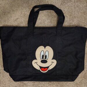 Used Stoney Clover Lane classic tote in noir black with jumbo Mickey patch sewn